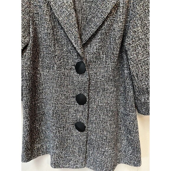 Lior Black White Tweed Peplum Jacket – Size Large - Picture 4 of 9